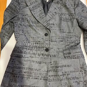 Moschino Gray Numeric Print Blazer